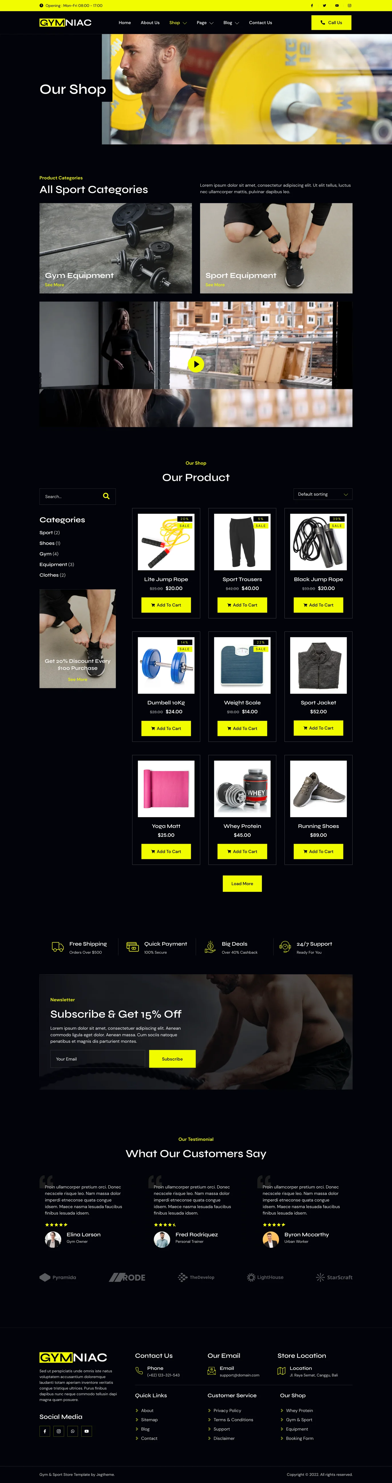 图片[1]-Gymniac – 健身与运动器械商店 Elementor 模板包-光子波动网 | 专业WordPress修复服务，全球范围，快速响应