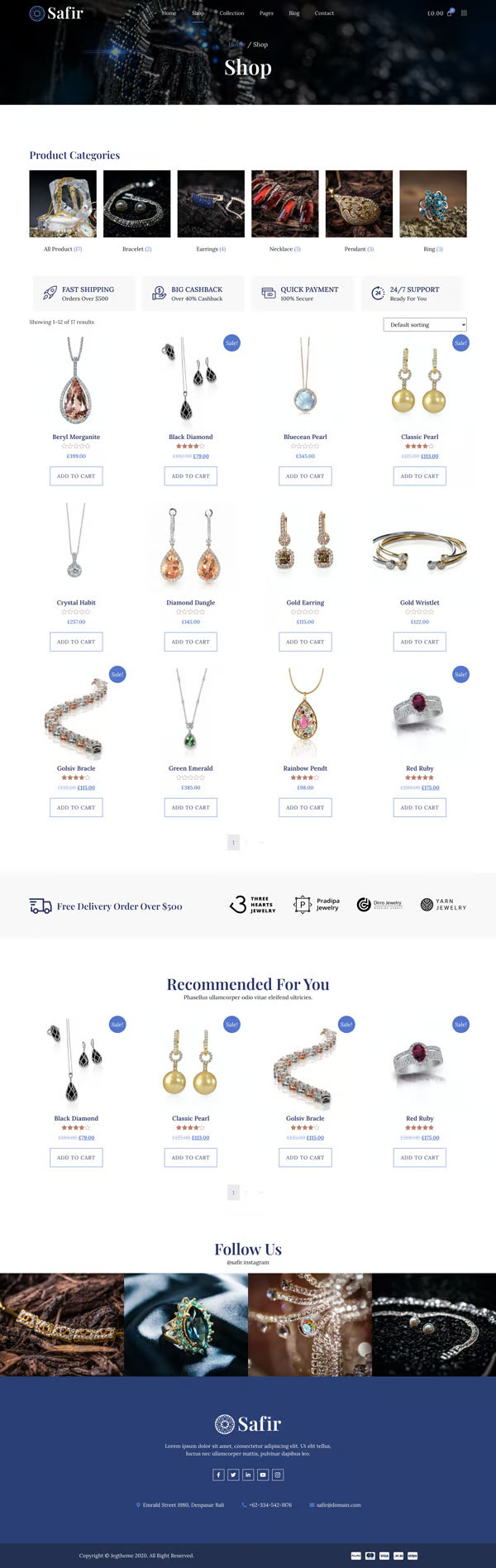 Image [2] - Safir - Jewelry Store WooCommerce Elementor Pro Template Pack - Photon Fluctuation Network | Professional WordPress Repair Service, Worldwide, Fast Response