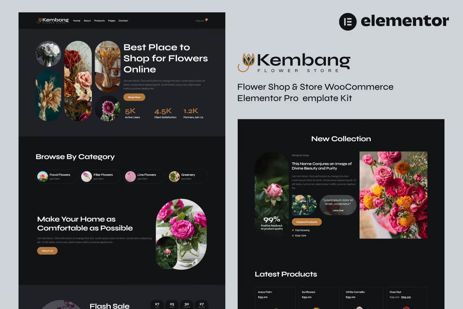 Kembang - 花卉商店和商店 WooCommerce Elementor Pro 模板包-光子波动网 | 专业WordPress修复服务，全球范围，快速响应