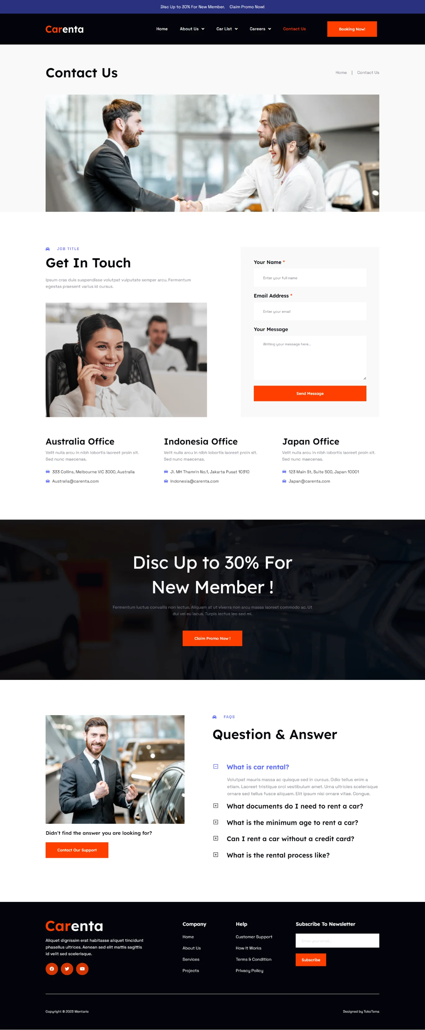 Carenta - 汽车租赁业务 Elementor 模板包-光子波动网 | 专业WordPress修复服务,全球范围,快速响应