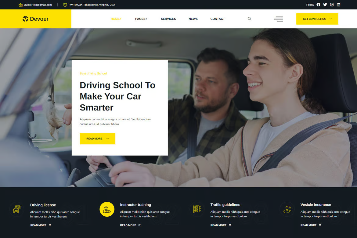 图片[2]-Devore – 驾驶学校 Elementor 模板包-光子波动网 | 专业WordPress修复服务，全球范围，快速响应