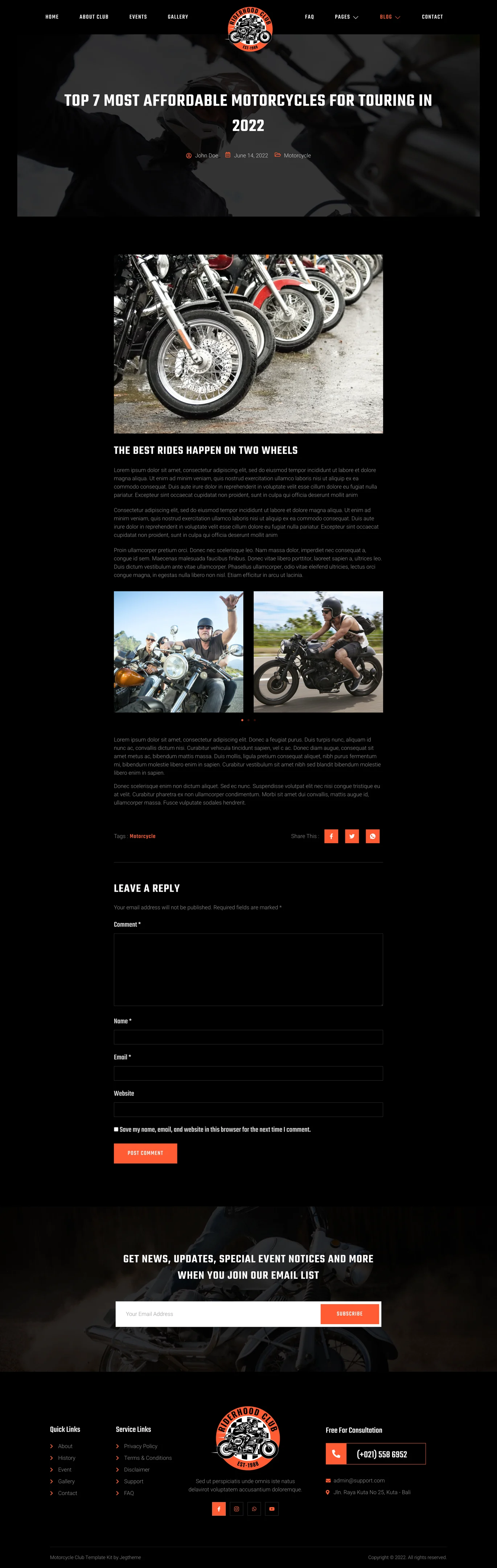 Image [1] - Riderhood - Motorcycle Club Elementor Template Kit - Photon Flux | Service de réparation WordPress professionnel, dans le monde entier, réponse rapide
