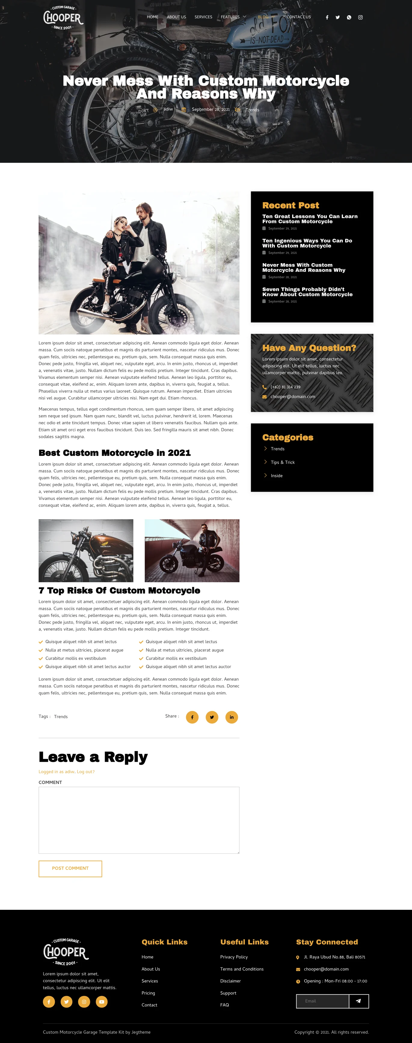 Image [3] - Chooper - Custom Motorcycle Garage Elementor Template Kit - photonwave.com | Professional WordPress Repair Service, Global Reach, Fast Response