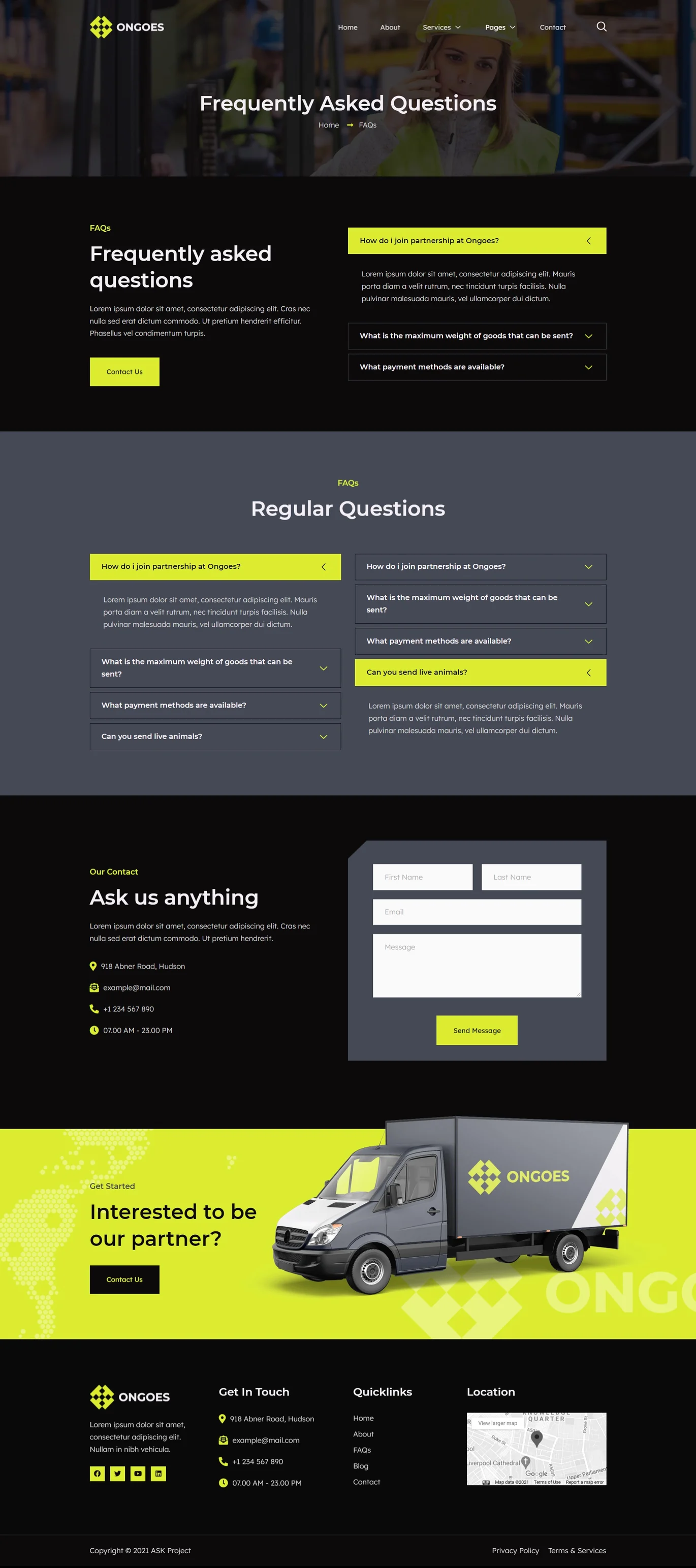 Image [2] - Ongoes - Transportation & Logistics Company Elementor Template Suite - Photon Flux Network | Professional WordPress repair service, global reach, fast response
