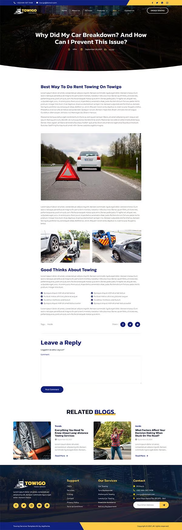 Image [3] - Towigo - Emergency Towing Service Elementor Template Kit - Photon Flux.com | Professional WordPress Repair Service, Worldwide, Fast Response