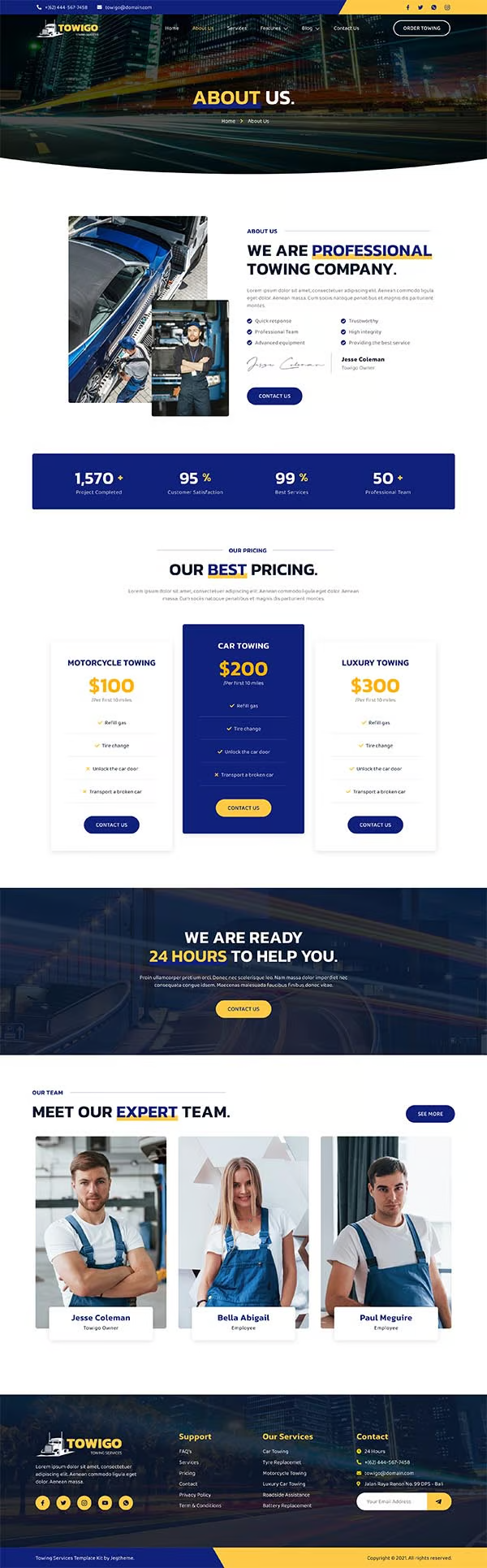 Image [2] - Towigo - Emergency Towing Service Elementor Template Kit - Photonwave.com | Professional WordPress Repair Service, Worldwide, Fast Response