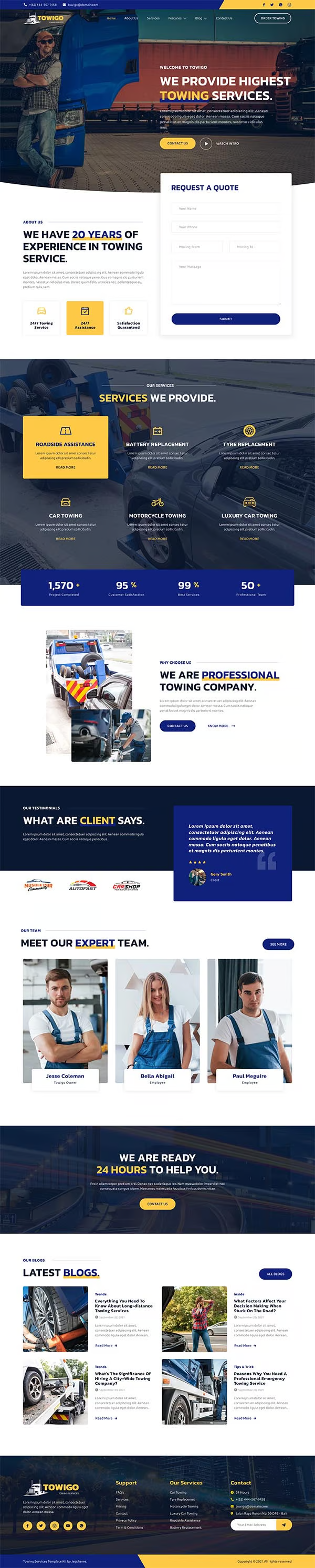 Image [1] - Towigo - Emergency Towing Service Elementor Template Kit - Photonwave.com | Professional WordPress Repair Service, Worldwide, Fast Response