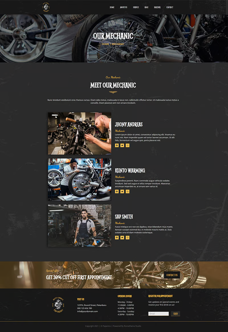 图片[1]-Paperino Garage – 机械维修 Elementor 模板套件-光子波动网 | 专业WordPress修复服务，全球范围，快速响应