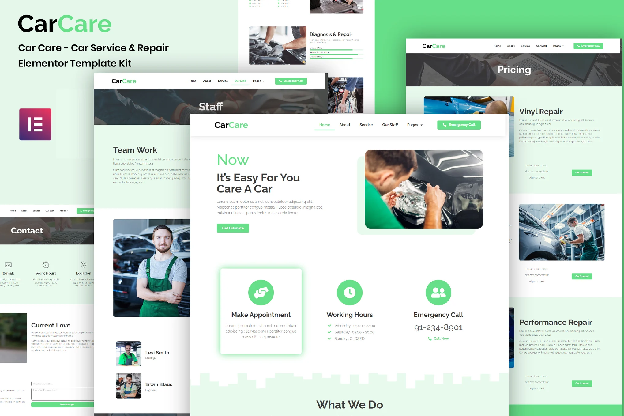 CarCare - 汽车服务与维修 Elementor 模板套件-光子波动网 | 专业WordPress修复服务，全球范围，快速响应