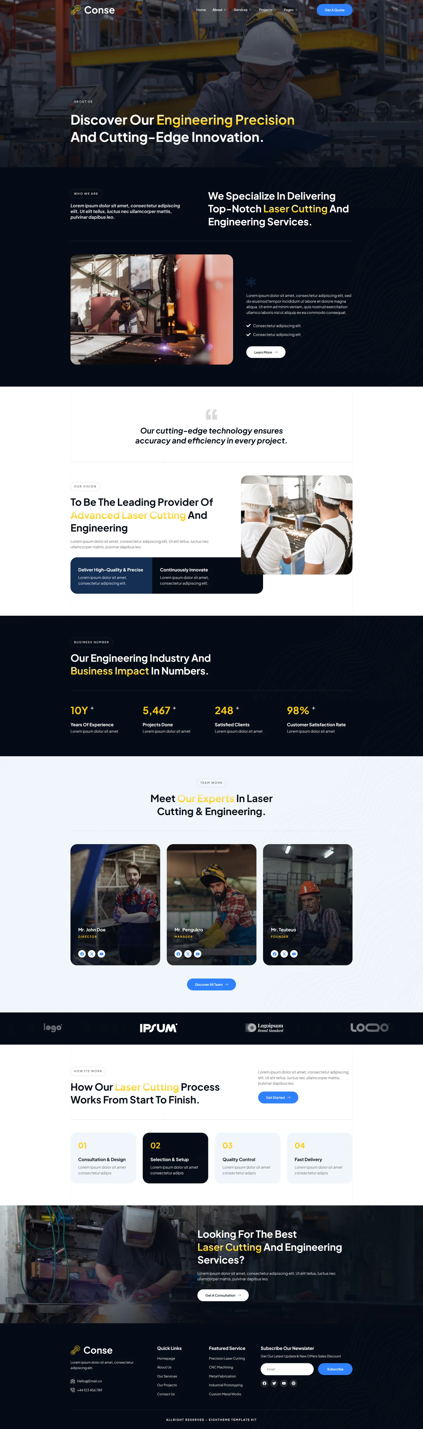 图片[1]-Conse – 工业和激光切割服务 Elementor 模板套件-光子波动网 | 专业WordPress修复服务，全球范围，快速响应