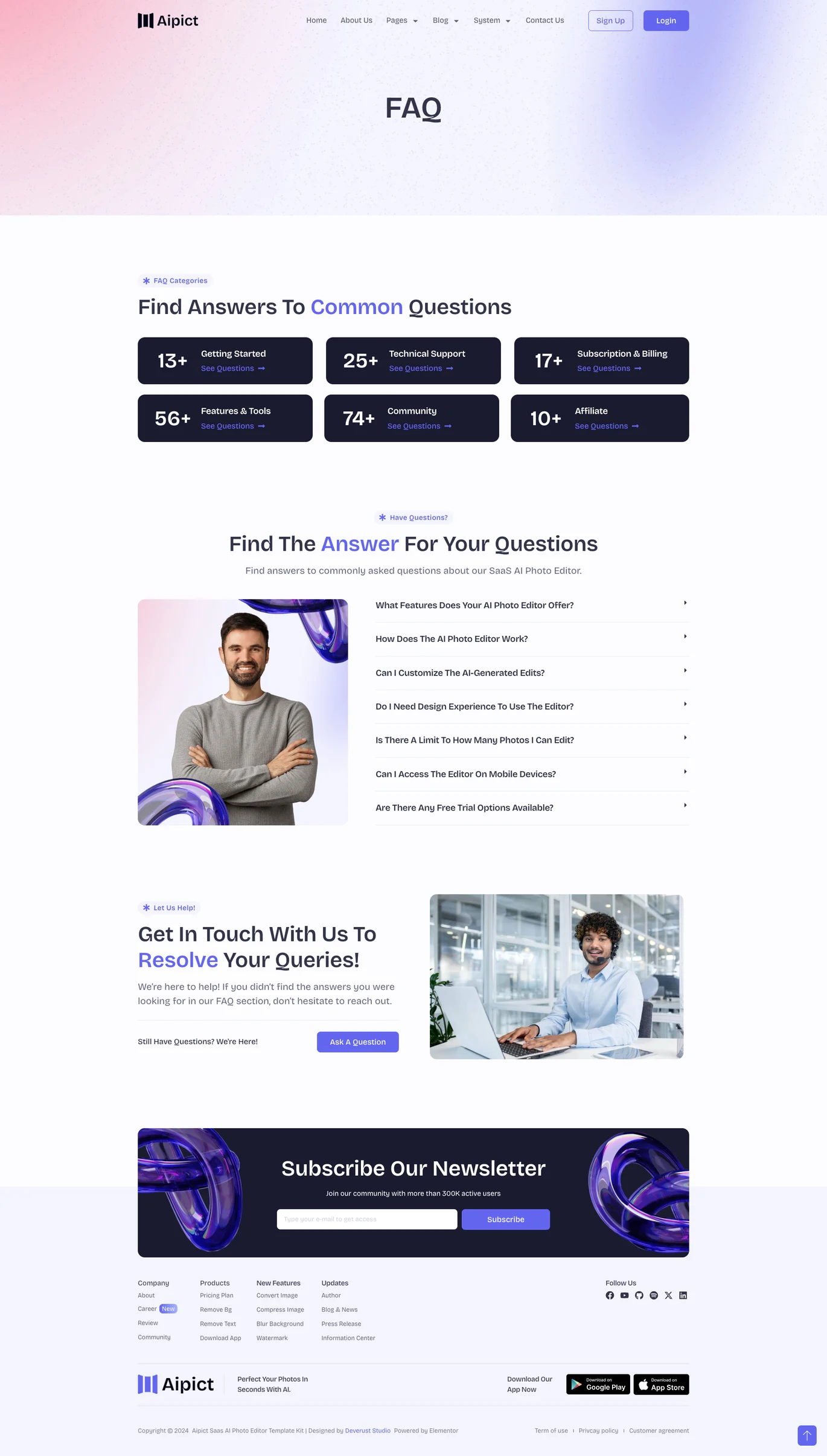 图片[2]-Aipict – SaaS AI 照片编辑器网站 Elementor Pro 模板包-光子波动网 | 专业WordPress修复服务，全球范围，快速响应