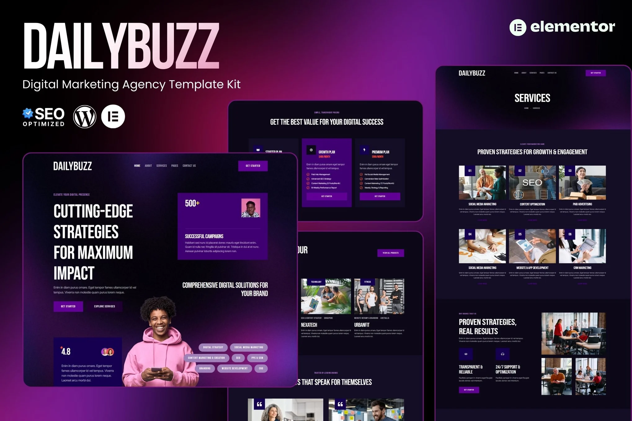 DailyBuzz - 数字机构 Elementor 模板套件-光子波动网 | 专业WordPress修复服务,全球范围,快速响应