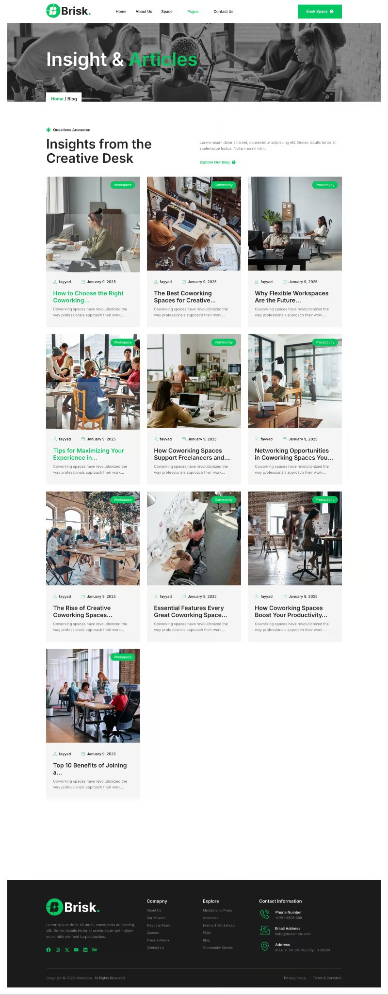 Image [2]-Brisk - Creative Space for Shared Office Elementor Template Suite - Photon Flux | Professional WordPress Repair Service, Global Reach, Fast Response