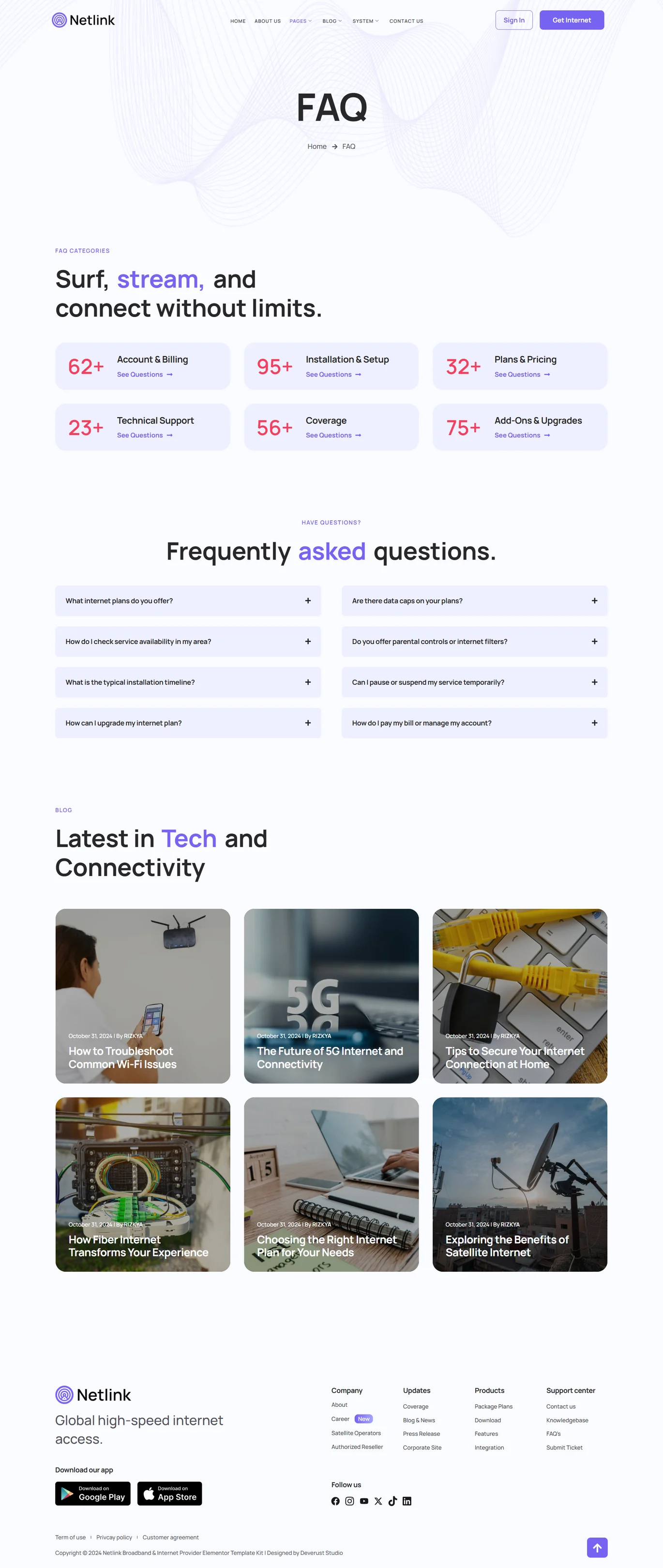 Imagen [1] - Netlink - Broadband and Internet Service Provider Elementor Template Suite - Photon Flux.com | Servicio profesional de reparación de WordPress, alcance global, respuesta rápida