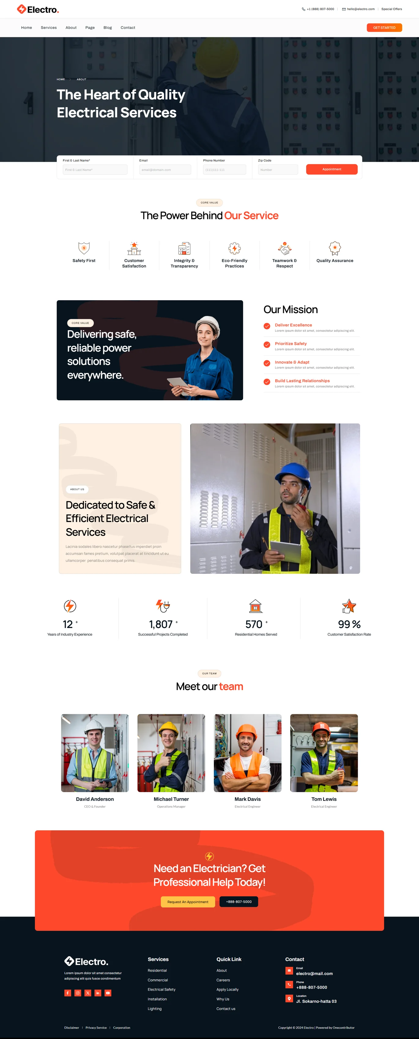 Imagen [2] - Electro - Electricista y Servicios Eléctricos Elementor Template Suite - Photon Flux Network | Servicio Profesional de Reparaciones WordPress, Alcance Global, Respuesta Rápida