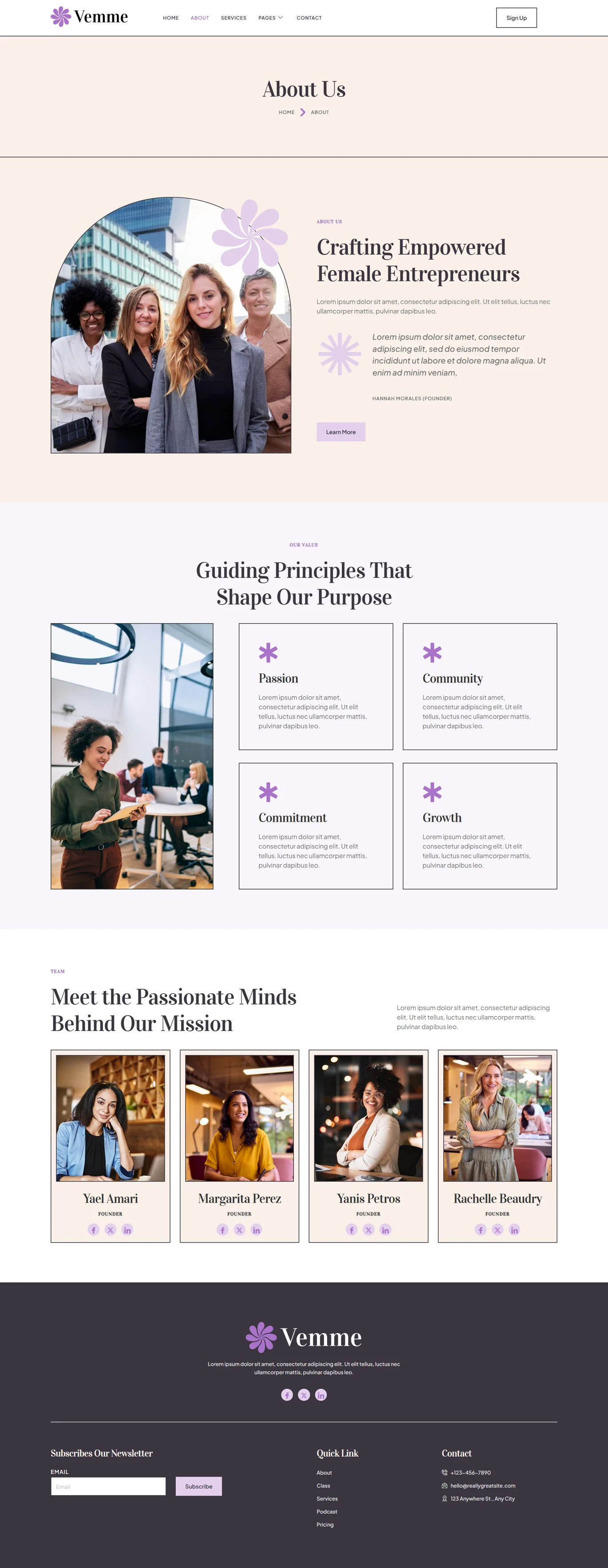 画像[1] - Vemme - 女性ビジネスコーチング Elementor テンプレートキット - Photon Volatility Network｜WordPress 修理サービス、プロフェッショナル、グローバル、迅速対応