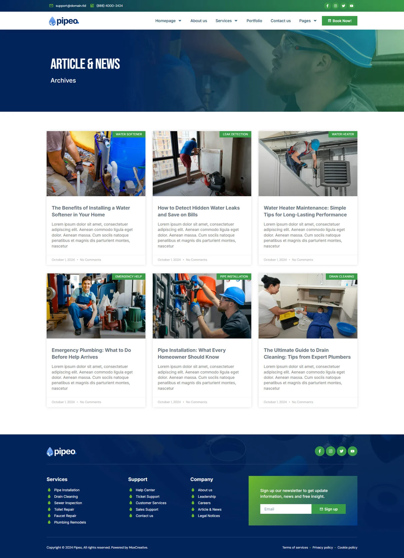 Image [1] - Pipeo - Plumbing Service Elementor Pro Template Kit - Photon Flux Network | Professional WordPress Repair Service, Worldwide, Fast Response