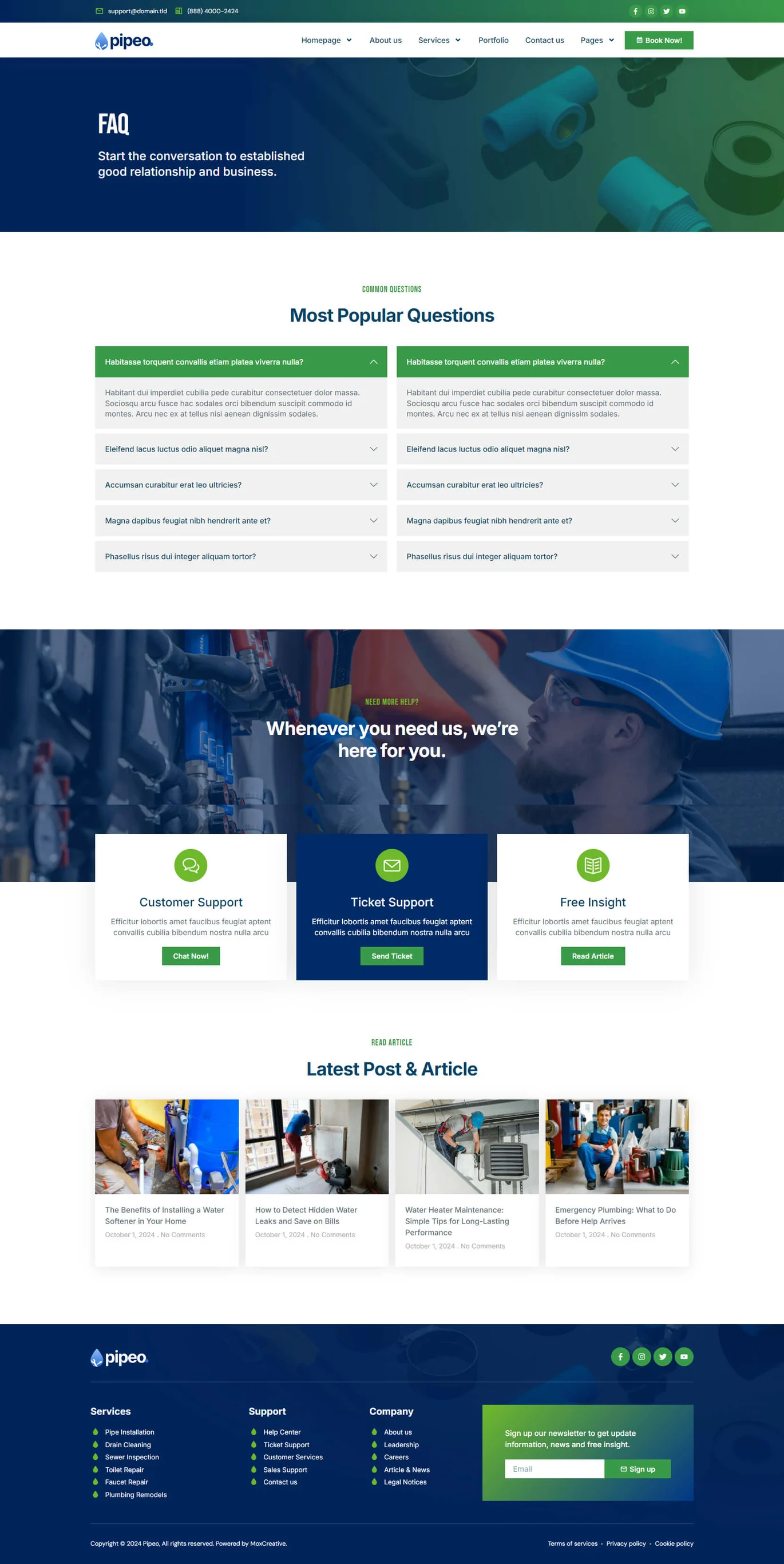 Image [3] - Pipeo - Plumbing Service Elementor Pro Template Kit - Photon Flux Network | Professional WordPress Repair Service, Worldwide, Fast Response