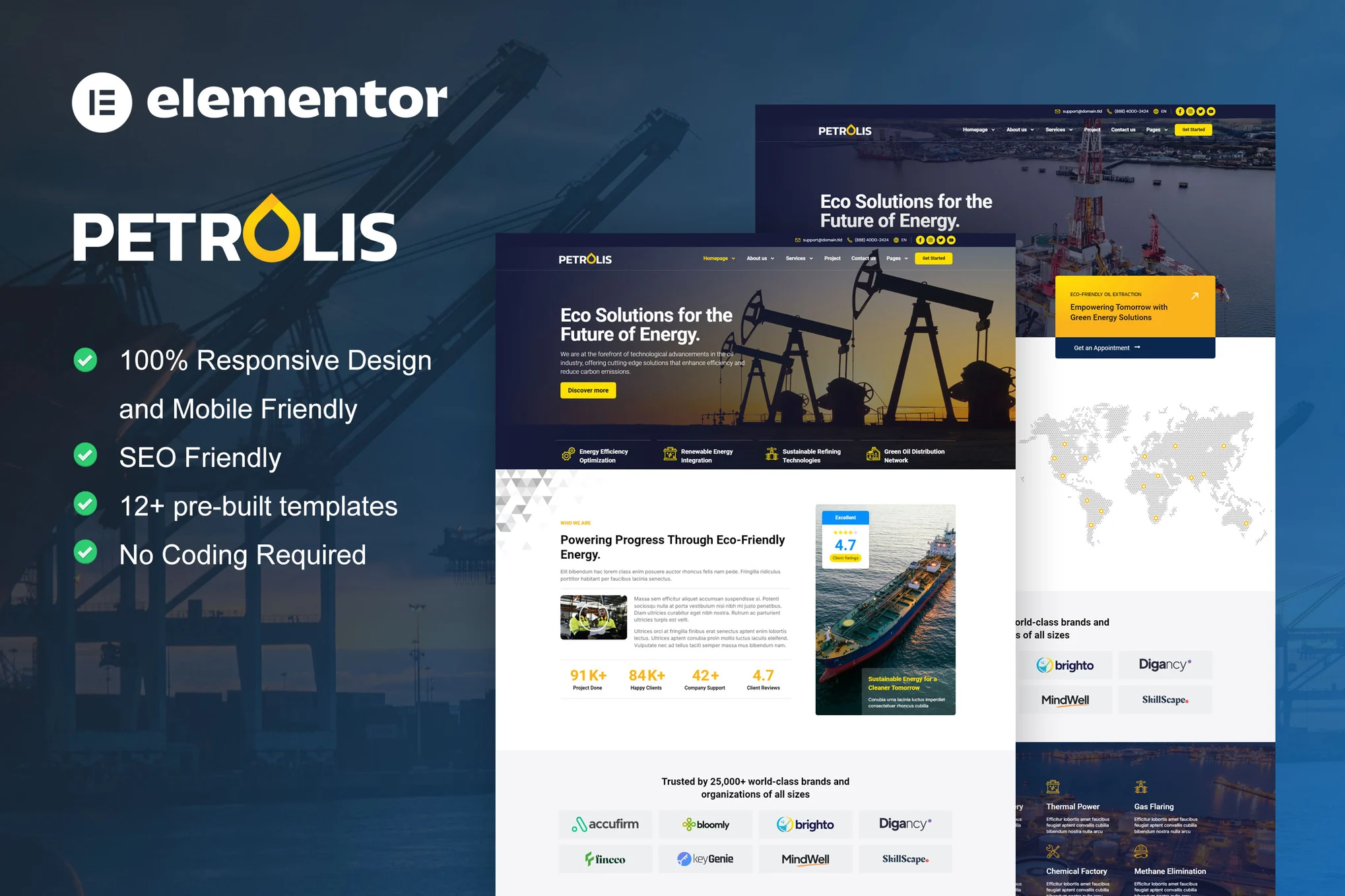 Petrolis - 石油公司与工业 Elementor Pro 模板套件-光子波动网 | 专业WordPress修复服务,全球范围,快速响应
