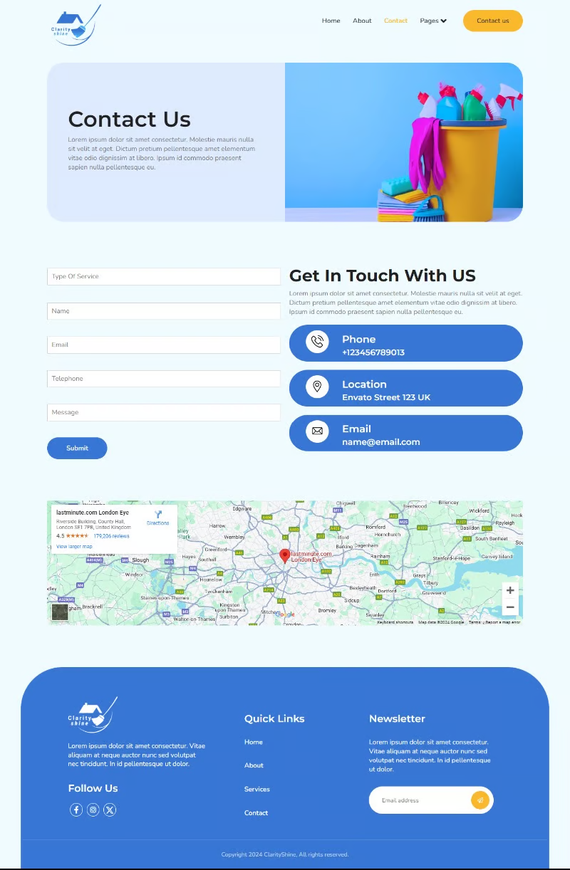 Image [2] - ClarityShine - Cleaning Services Company Elementor Template Suite - Photon Flux.com | Professional WordPress Repair Service, Global Reach, Fast Response