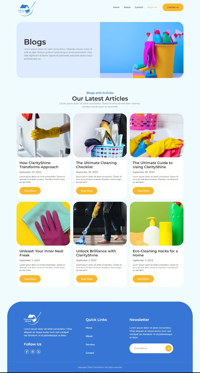 Image [3] - ClarityShine - Cleaning Services Company Elementor Template Suite - Photon Flux.com | Professional WordPress Repair Service, Global Reach, Fast Response
