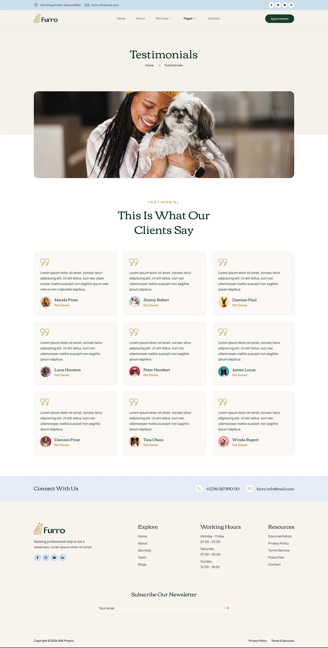 Image [1] - Furro - Pet Care & Veterinary Elementor Template Suite - Photon Flux | Service de réparation WordPress professionnel, dans le monde entier, réponse rapide