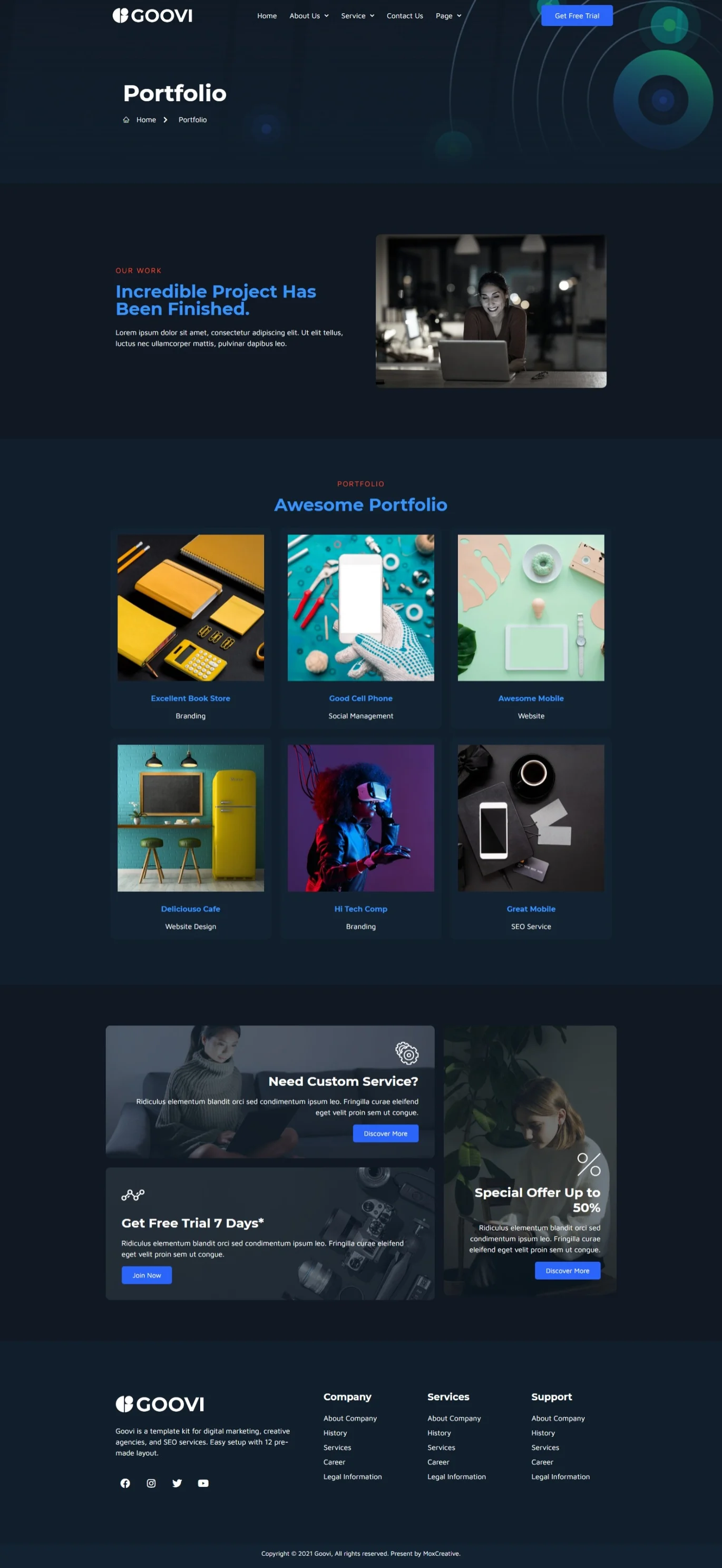 Image [2] - Goovi - Creative Agency & Digital Marketing Elementor Template Suite - Photon Flux Network | Service professionnel de réparation de WordPress, portée mondiale, réponse rapide