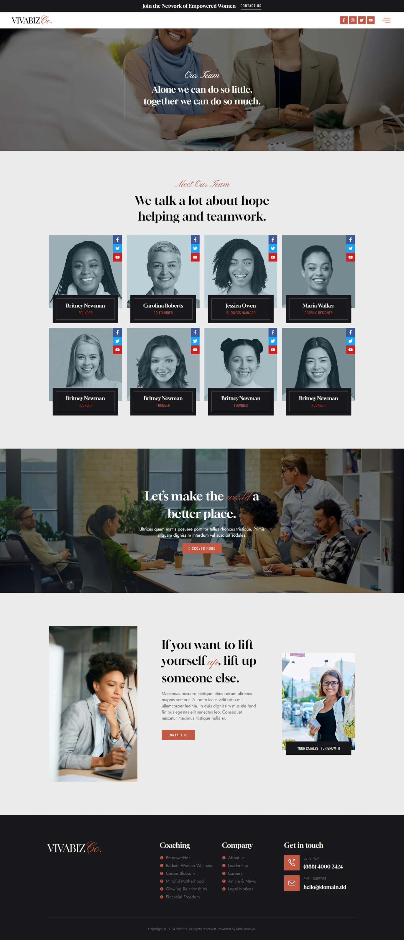 Imagen [3] - Vivabiz - Women's Business Coaching Elementor Template Suite - Photon Volatility Network | Servicio Profesional de Reparaciones WordPress, Alcance Global, Respuesta Rápida