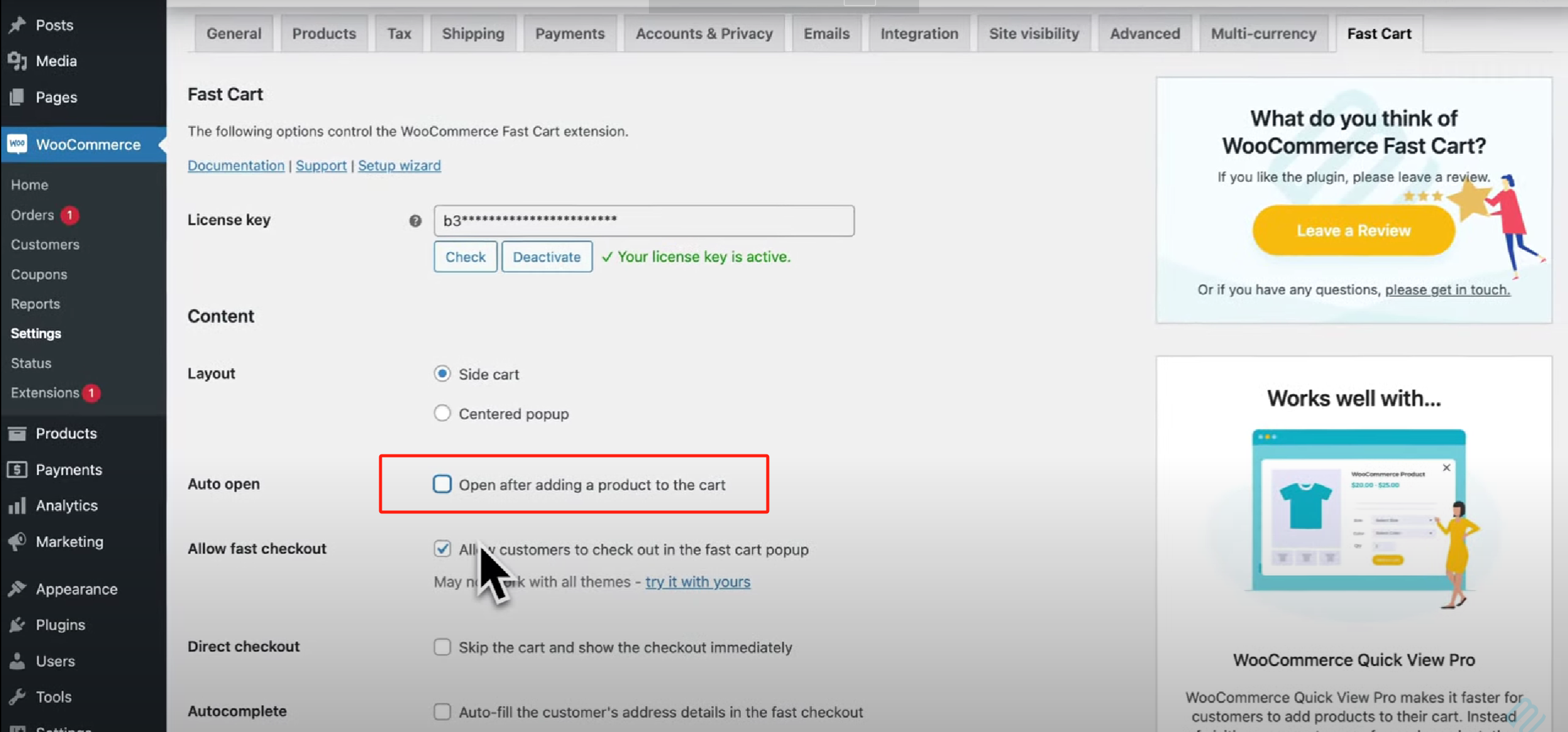图片[13]-使用 WooCommerce Fast Cart 插件打造高效弹出式购物车