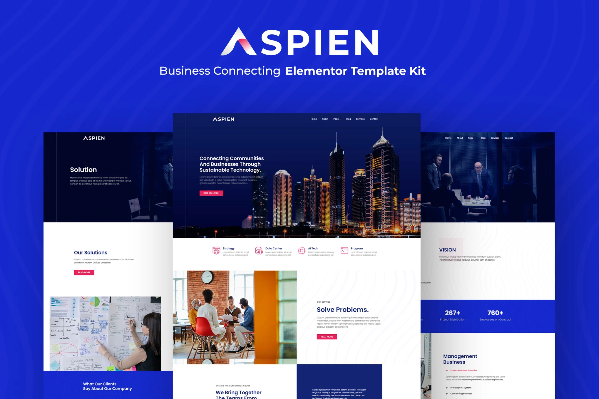 Aspien – 商业连接 Elementor 模板套件-光子波动网 | 专业WordPress修复服务，全球范围，快速响应
