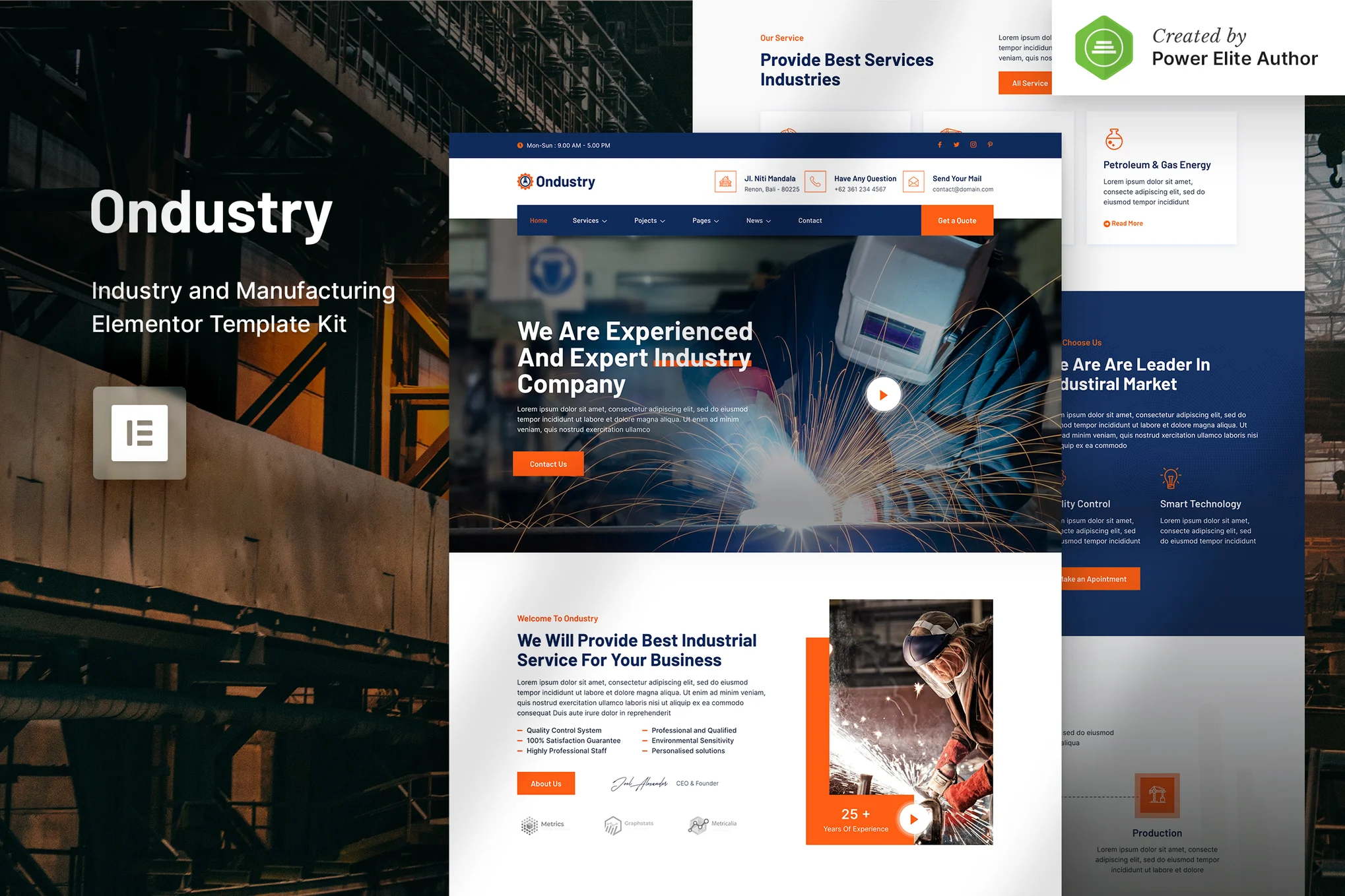 Image [1] - Ondustry - Industrial & Manufacturing Elementor Template Suite - Photon Flux | Professional WordPress Repair Service, Global Reach, Fast Response