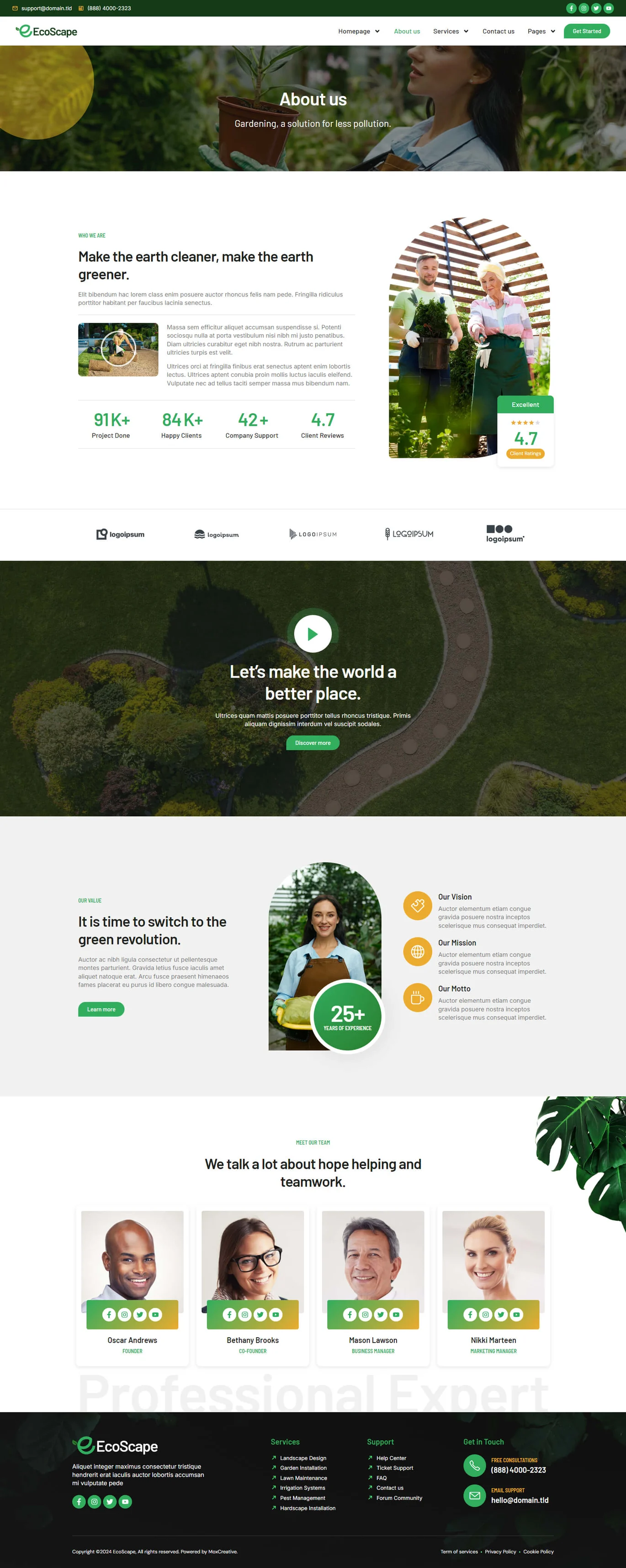 Image [1] - EcoScape - Gardening & Landscaping Elementor Pro Template Suite - Photon Flux | Professional WordPress Repair Service, Global Reach, Fast Response