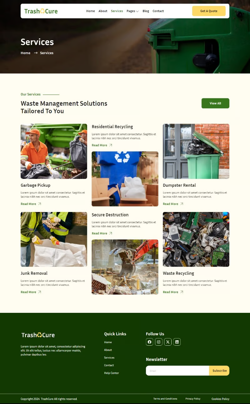Imagen [3]-Trashcure - Trash Management and Recycling Service Elementor Template Suite - Photon Fluctuation Network | Servicio Profesional de Reparaciones WordPress, Cobertura Global, Respuesta Rápida