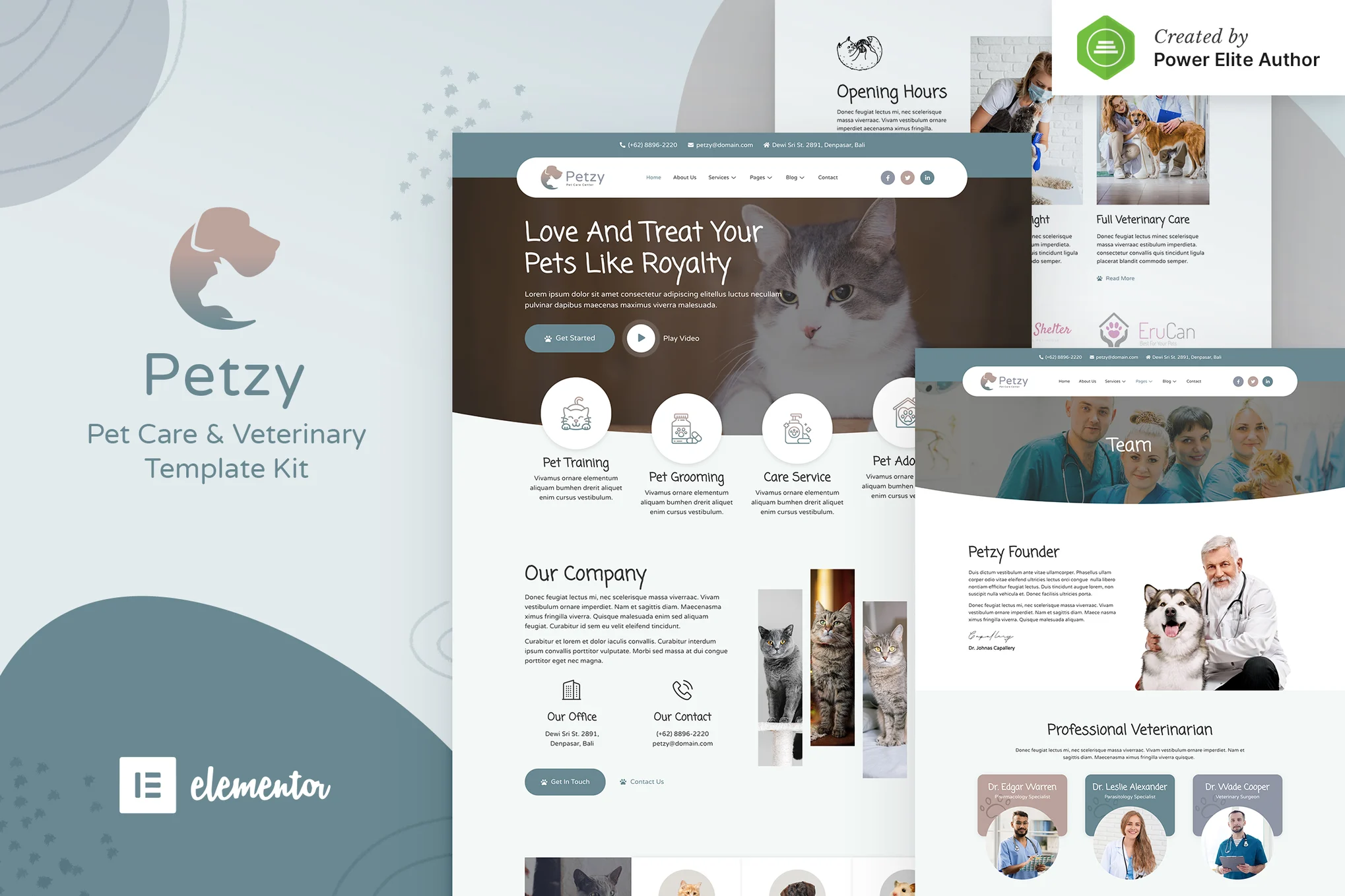Imagen [1] - Petzy - Pet Care & Veterinary Elementor Template Suite - Photon Fluctuation Network | Servicio profesional de reparaciones de WordPress, alcance global, respuesta rápida