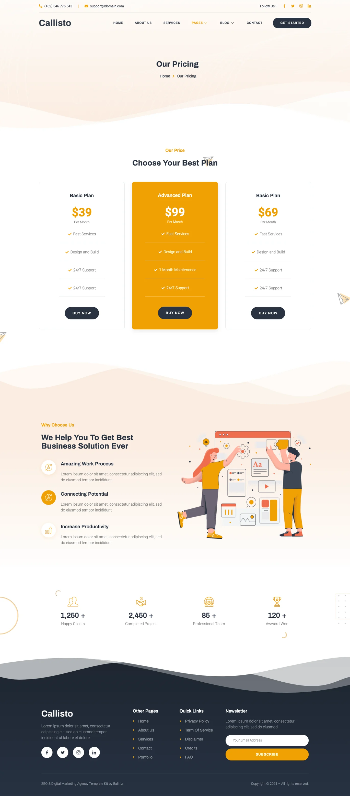 Callisto – SEO 与数字营销机构 Elementor 模板套件-光子波动网 | 专业WordPress修复服务,全球范围,快速响应