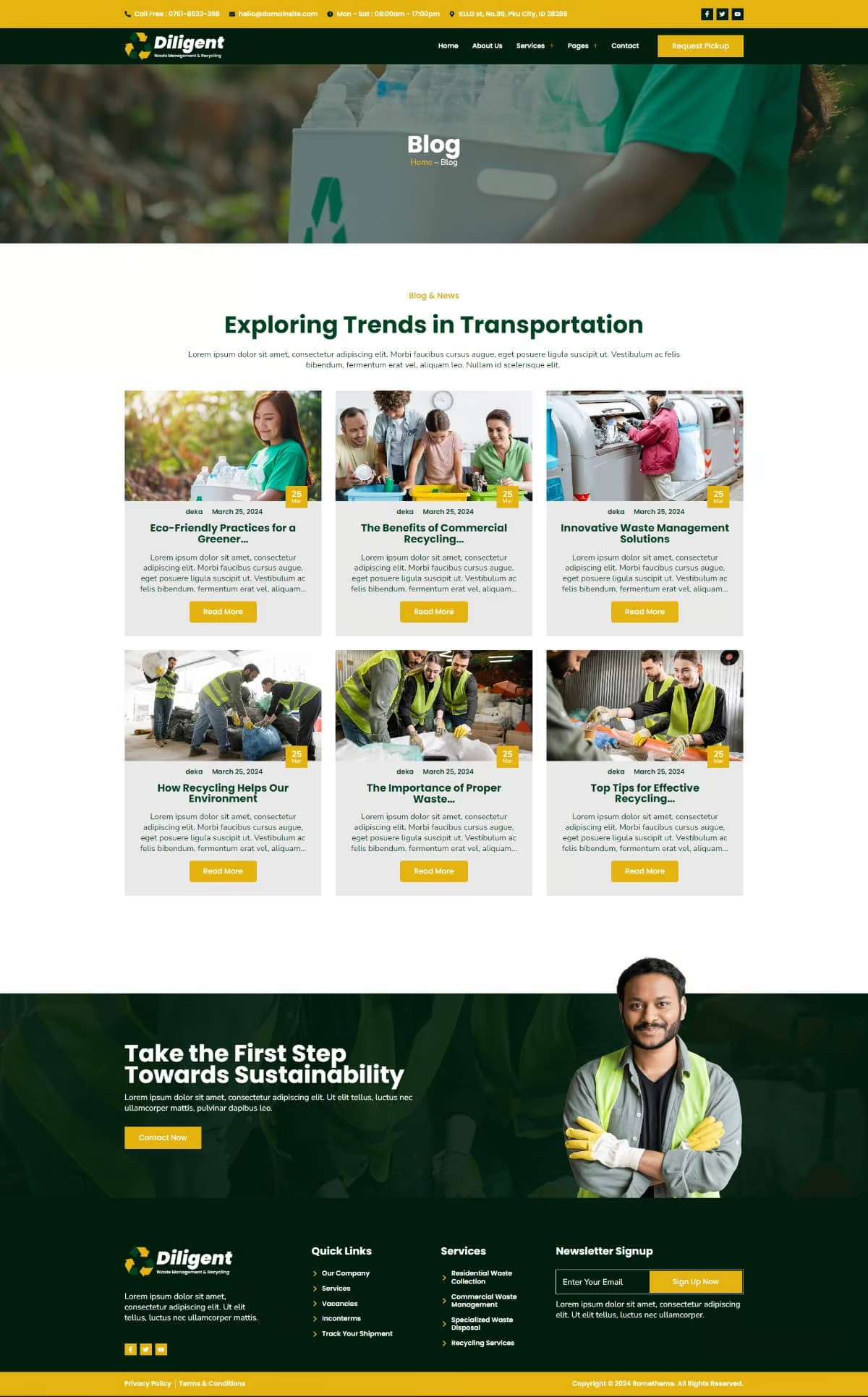 Imagen [1] - Diligent - Waste Management and Recycling Company Elementor Template Pack - Photon Flux | Servicio profesional de reparación de WordPress, alcance global, respuesta rápida