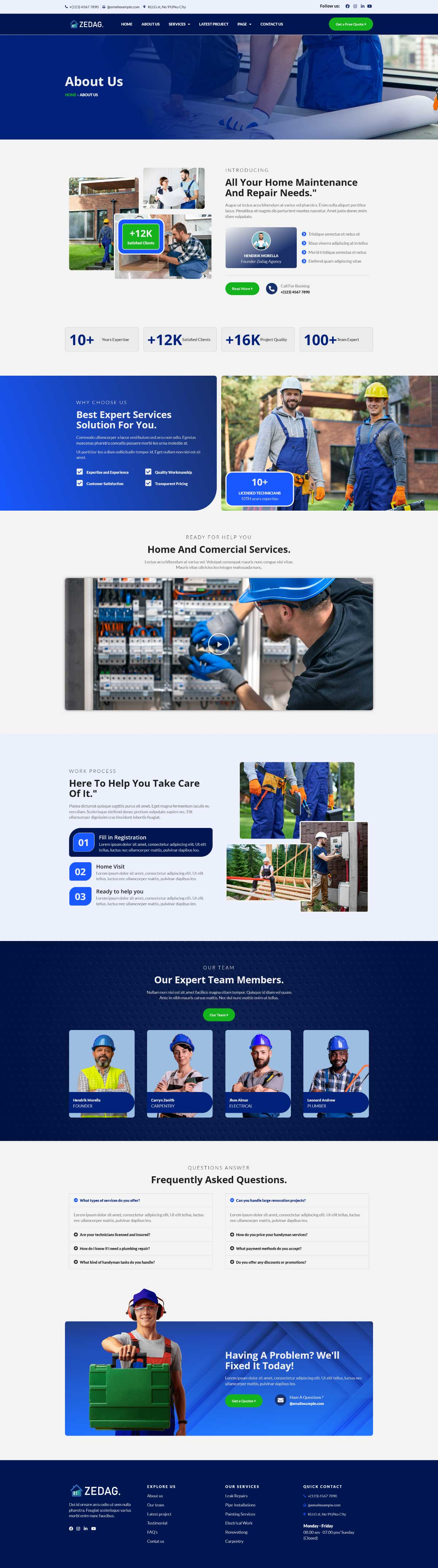 Imagen [3] - Zedag - Plumber & Handyman Services Elementor Pro Template Pack - Photon Fluctuation Network | Servicio Profesional de Reparaciones en WordPress, Alcance Global, Respuesta Rápida