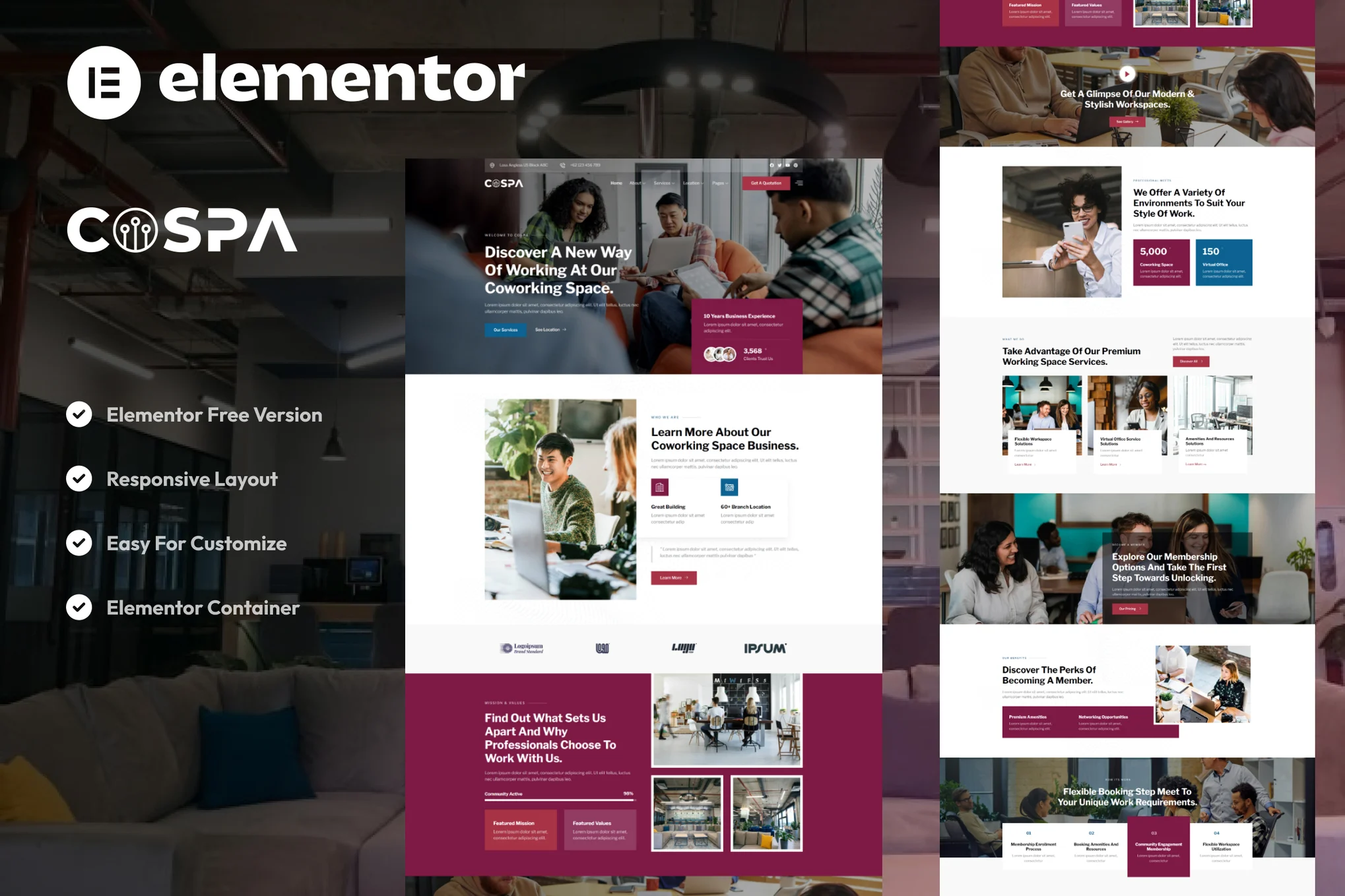 Cospa - Shared Workspace & Virtual Office Elementor Template Pack - Photon Flux | Professional WordPress Repair Service, Worldwide, Fast Response