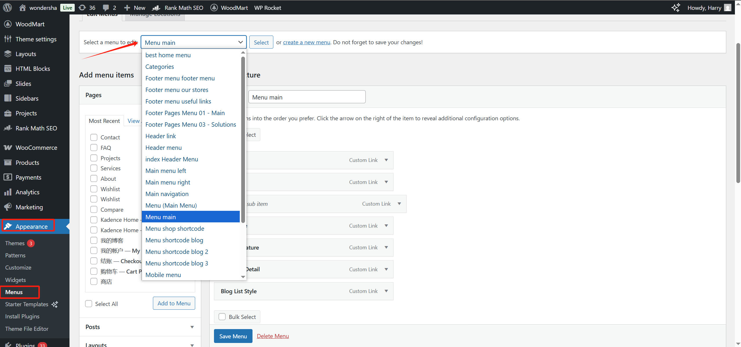 图片[2]-如何在 WordPress 中编辑和自定义 WoodMart 主题的菜单