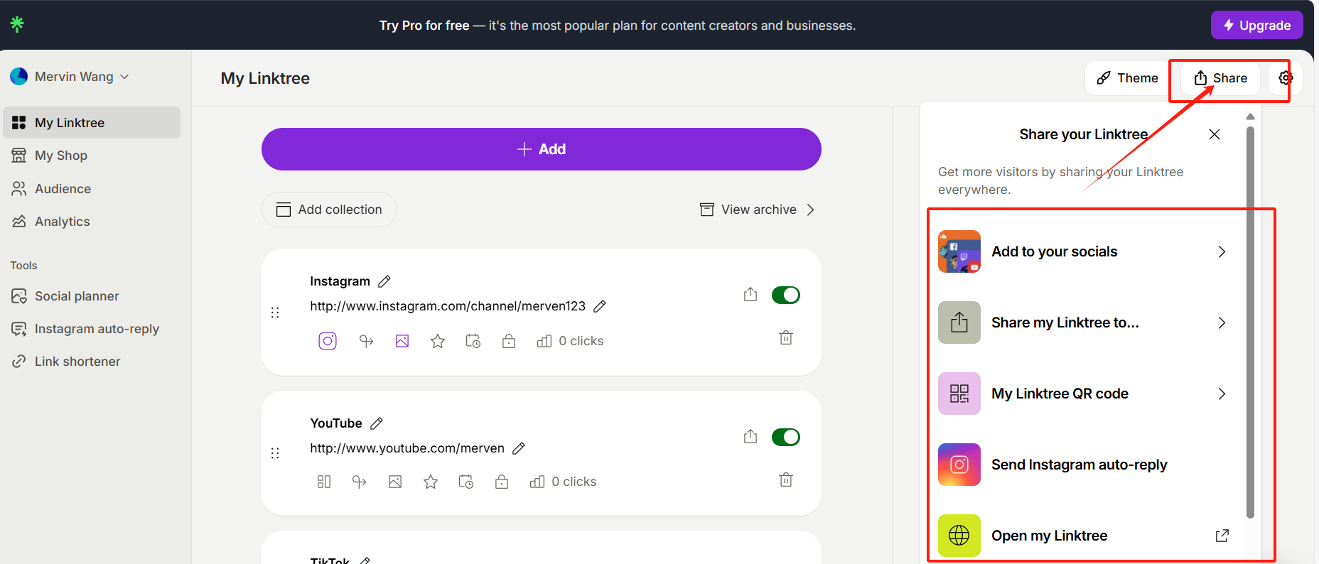 图片[11]-Linktree：社交媒体管理神器，轻松集成多个链接！