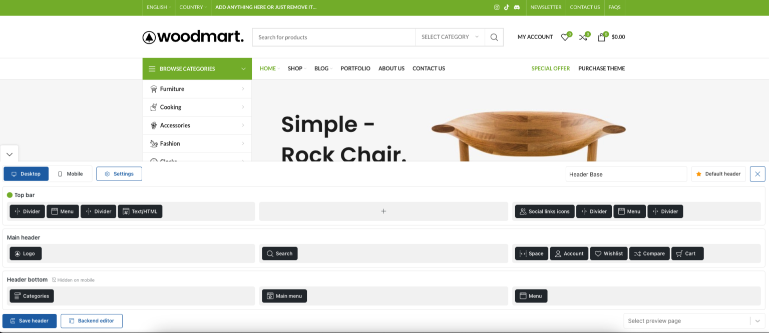 画像[2] - WoodMartテーマヘッダービルダーを使用してウェブサイトのヘッダーを作成し、カスタマイズする方法