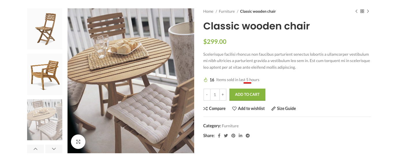 Imagen [10] - Una completa introducción a las tres principales mejoras del tema WoodMart: recuento de visitantes, recuento de ventas y barra de progreso del inventario.