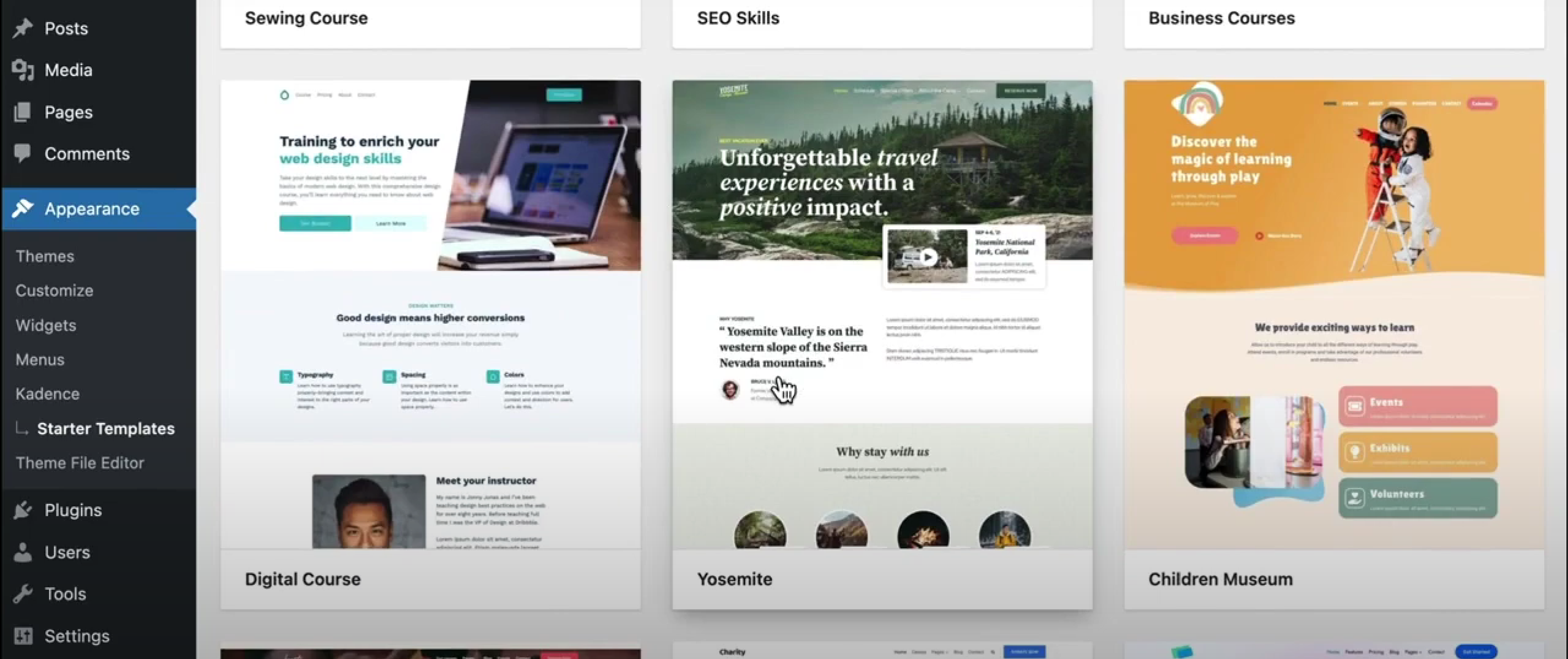 图片[6]-使用Kadence与Kadence Starter Templates轻松搭建和发布WordPress网站
