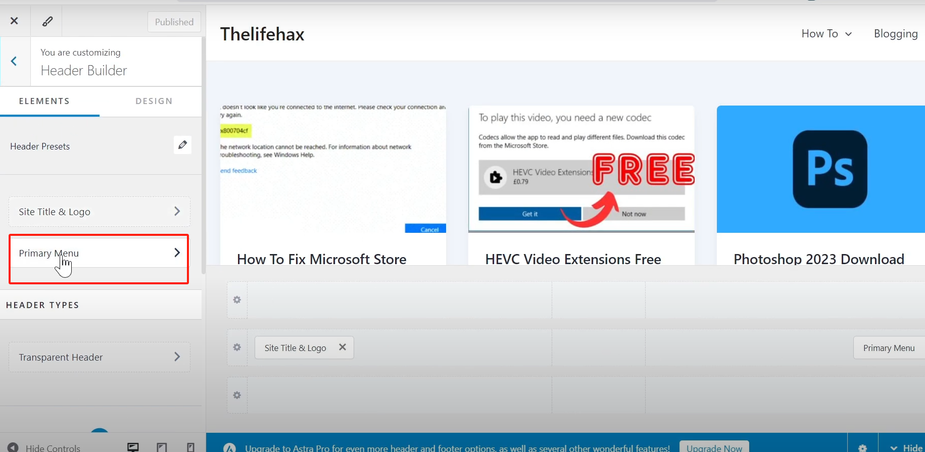 Image [5]-Tutoriel sur le thème Astra : Comment ajouter une barre de recherche sur le thème Astra pour accélérer la recherche du contenu du site !