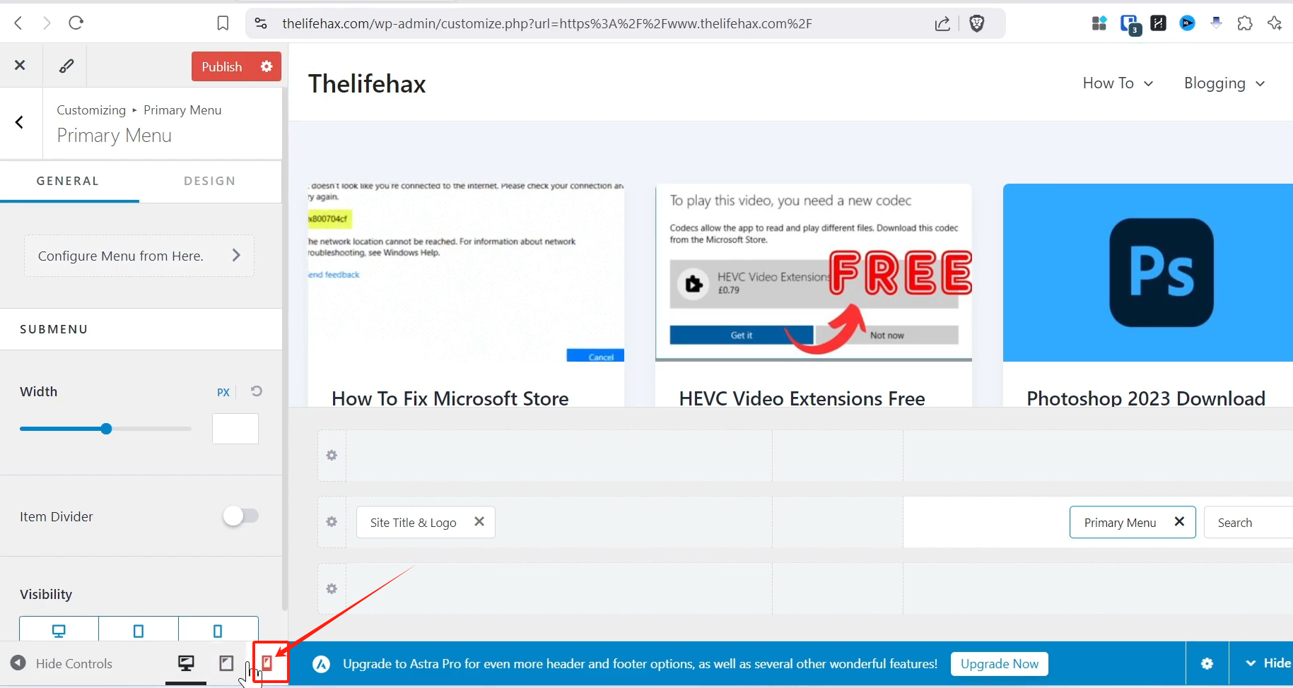 Image [8]-Tutoriel sur le thème Astra : Comment ajouter une barre de recherche sur le thème Astra pour accélérer la recherche du contenu du site !
