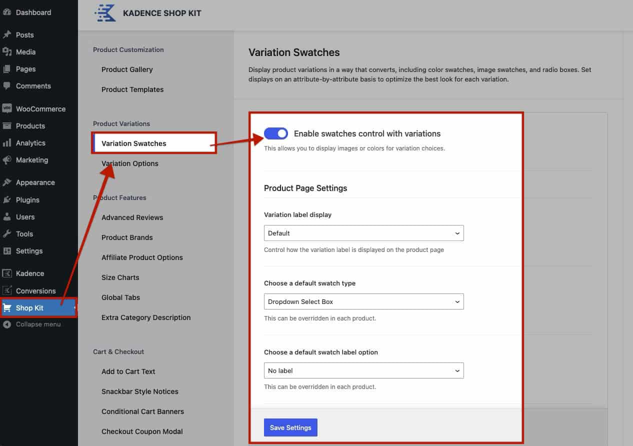 Image [2]-Kadence Shop Kit Variant Swatches Fonctionnalité expliquée : Optimiser la présentation des produits WooCommerce