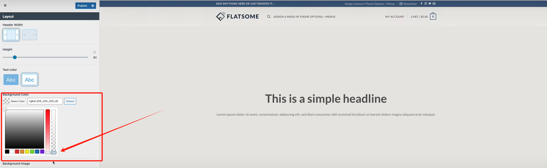 图片[4]-Flatsome主题教程：如何使用 Flatsome 主题创建浮动框架页眉
