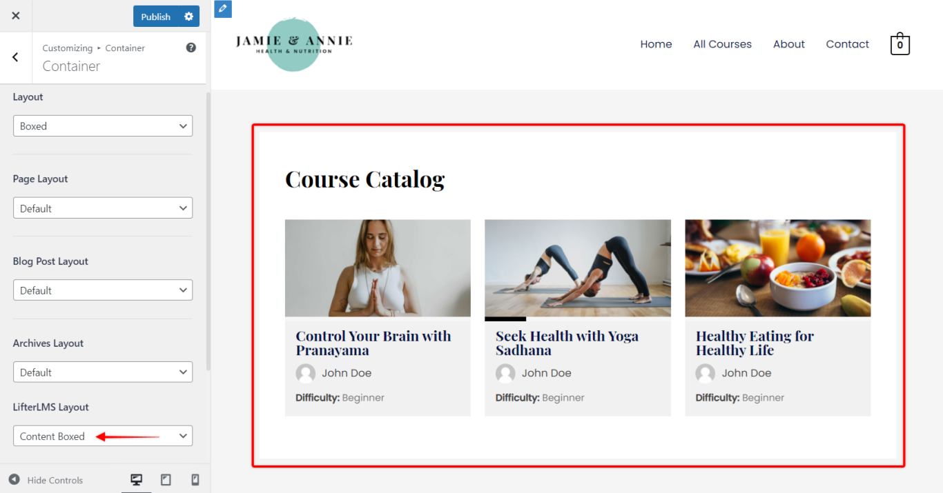 Imagen [4]-Astra Free Theme con LifterLMS para crear detalles del diseño de la página del curso