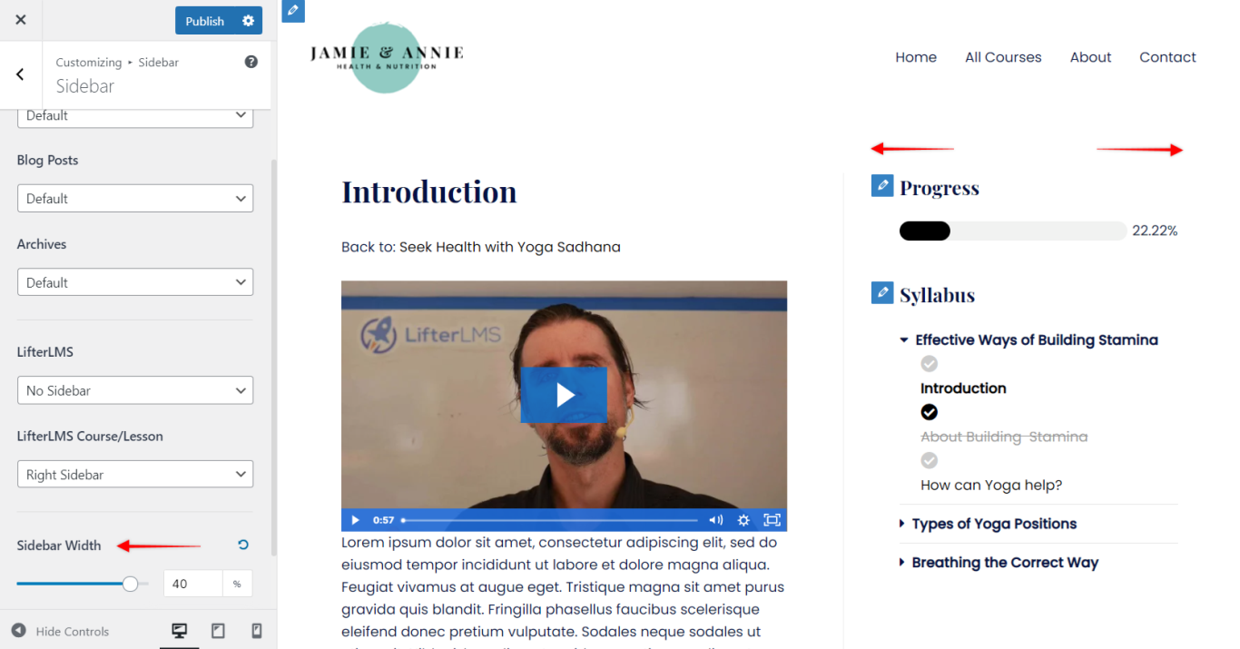 Imagen [10]-Astra Free Theme con LifterLMS para crear detalles del diseño de la página del curso