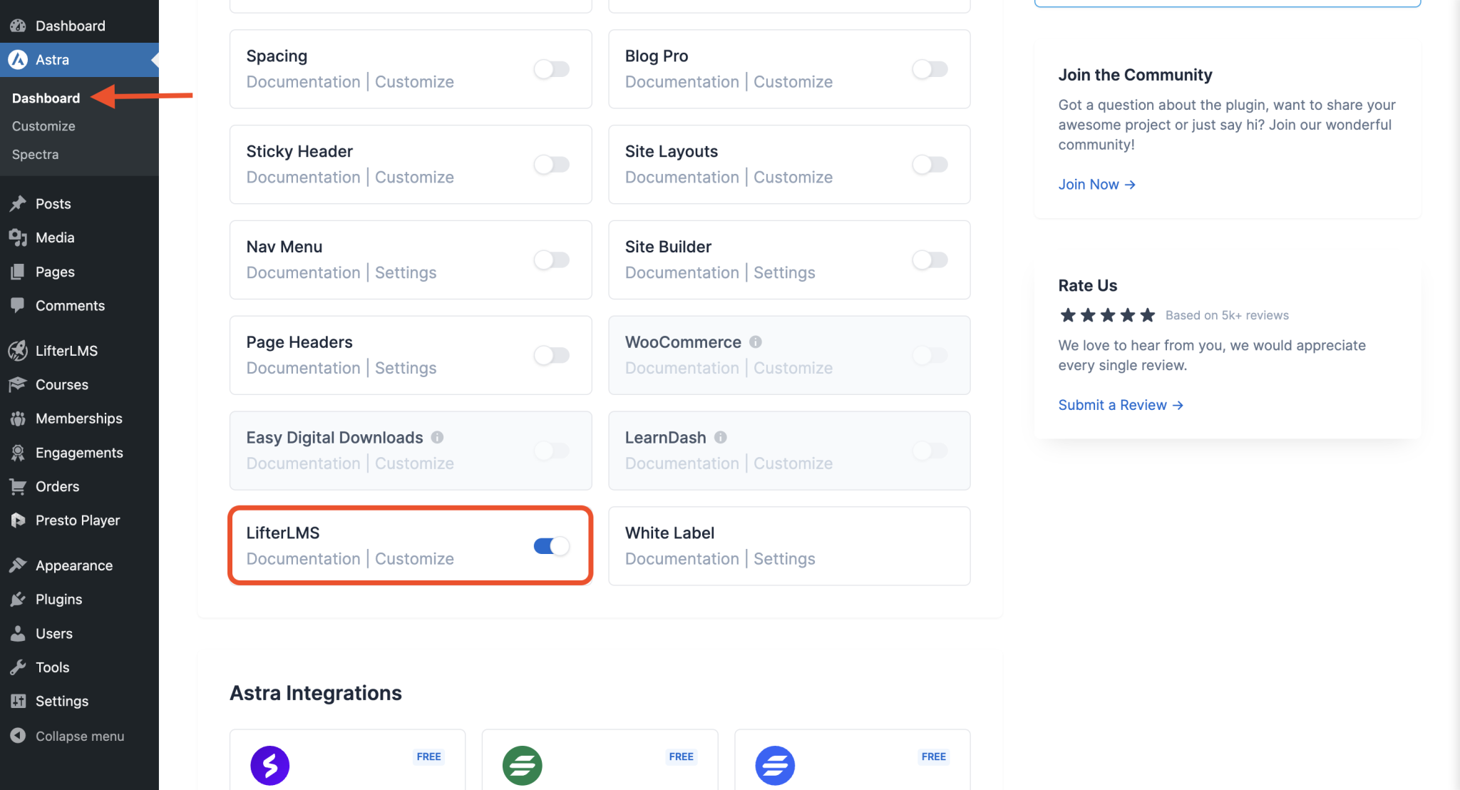 图片[2]-Astra Pro 搭配 LifterLMS 打造专业 WordPress 在线课程平台